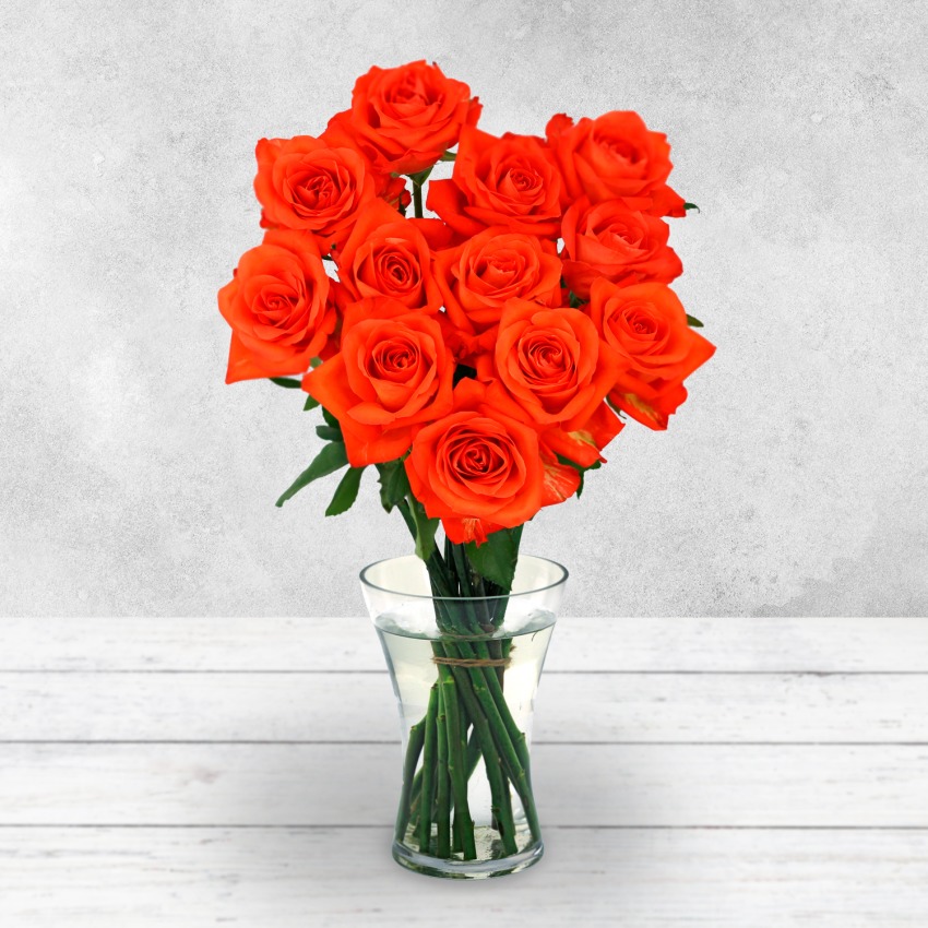 12 Orange Rose Bouquet