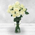 12 White Rose Bouquet