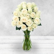 24 White Rose Bouquet
